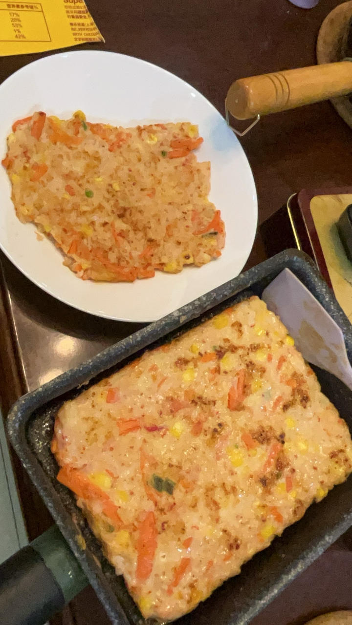 【女儿极力推荐】虾饼颗粒感玉米粒胡萝卜丁早餐搭档满口虾肉健身减脂蛋白质