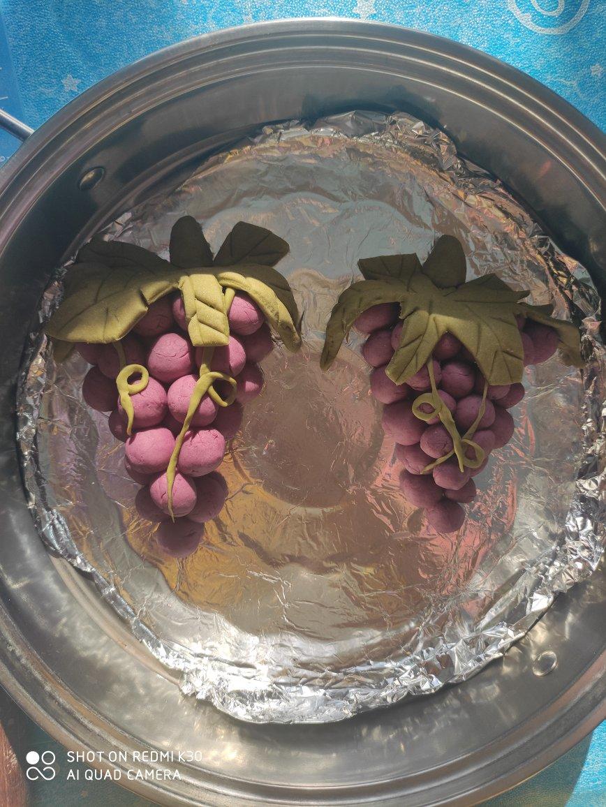 卡通馒头🍇葡萄造型牛奶馒头