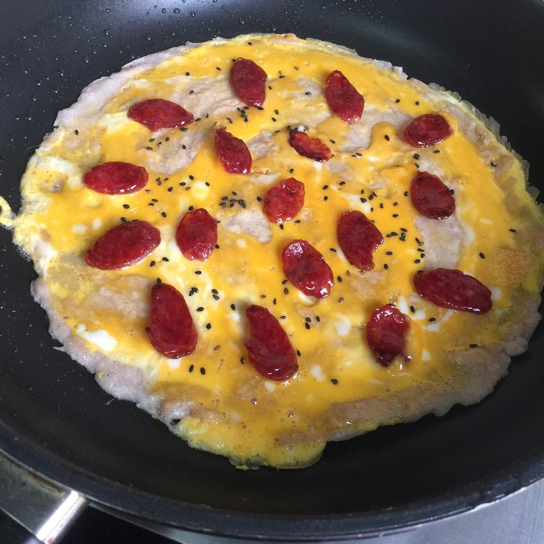 香肠（腊肠）鸡蛋煎饼