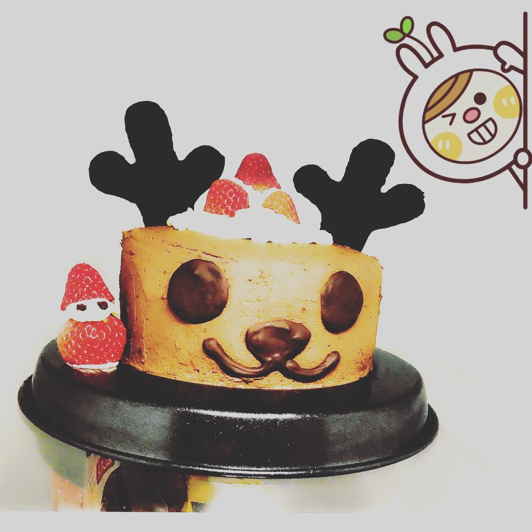 6寸巧克力圣诞麋鹿蛋糕