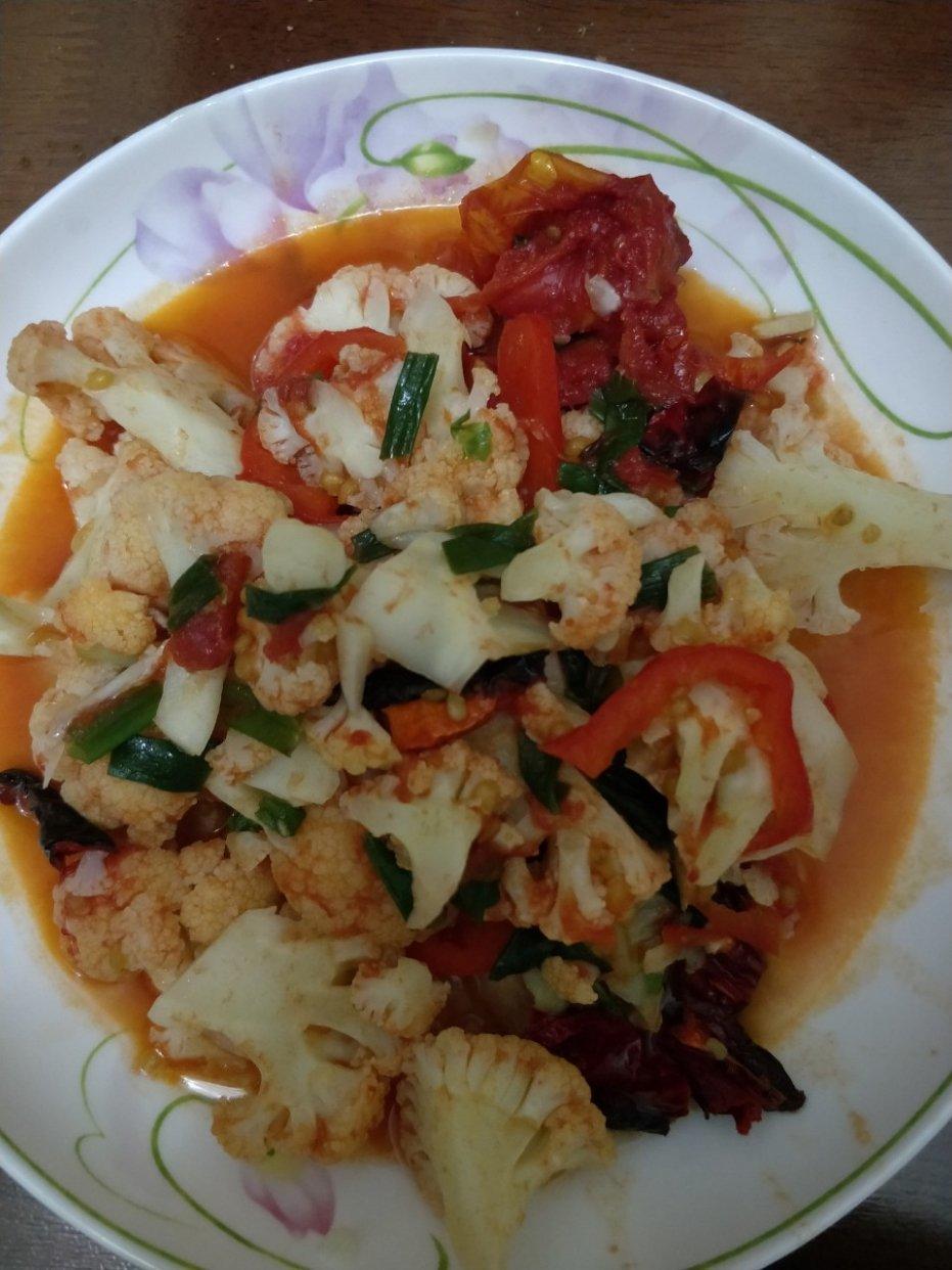 有机花菜炒西红柿