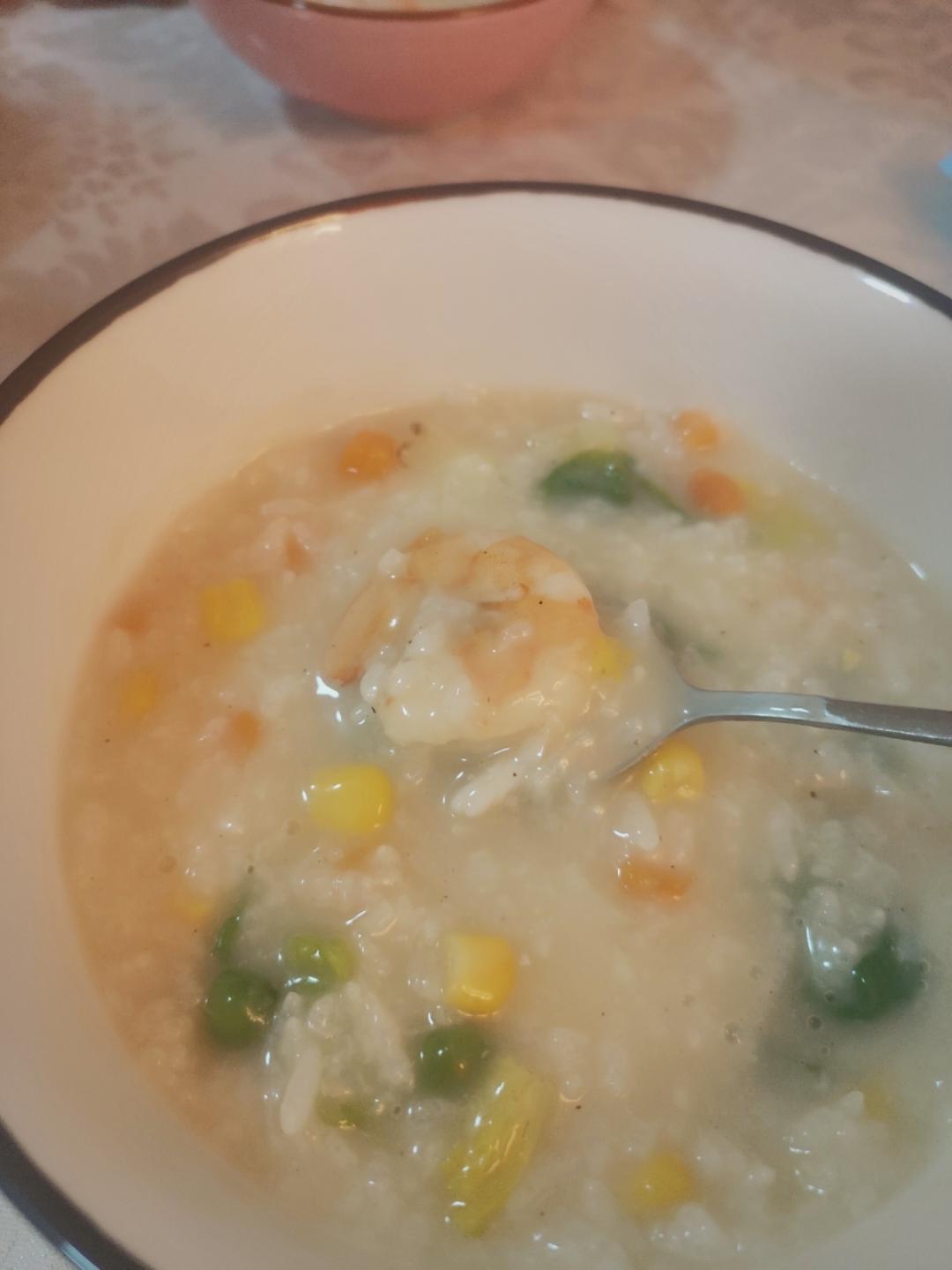 什锦蔬菜鲜虾粥