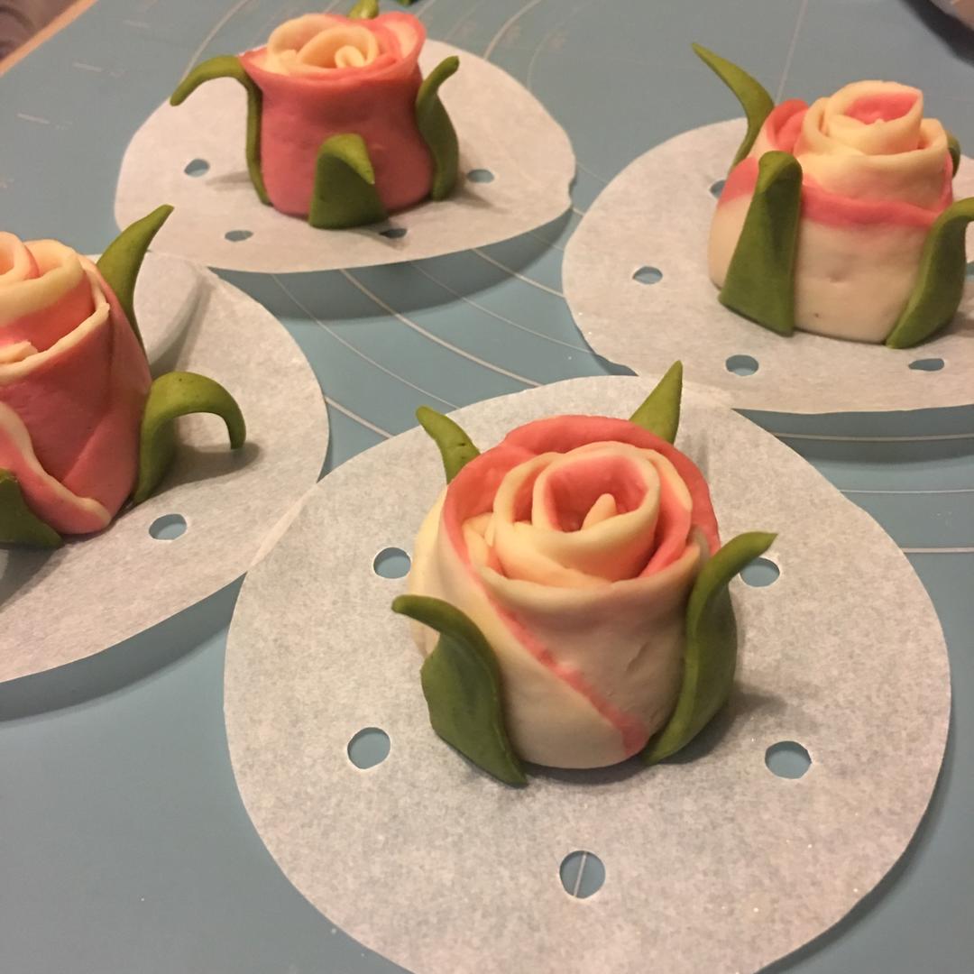 以假乱真玫瑰花馒头