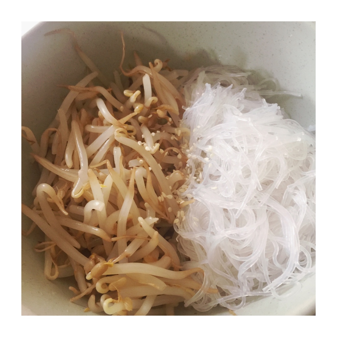 豆芽菠菜拌粉丝
