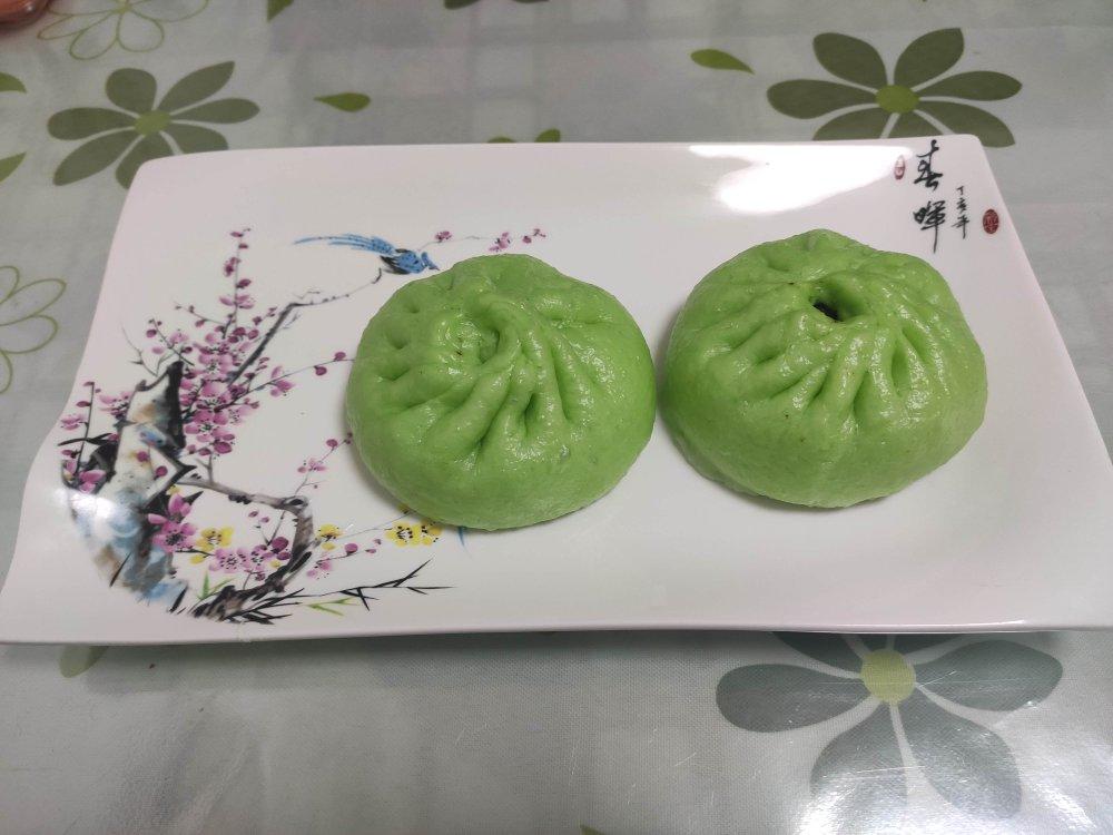 纯天然菠菜汁 翡翠包子