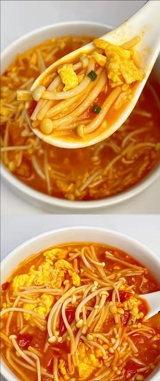 西红柿炒金针菇