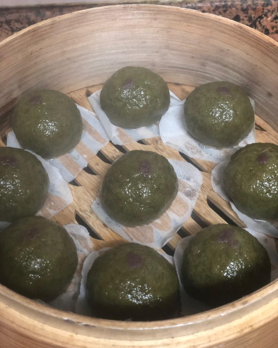 网红咸蛋黄肉松青团~咸蛋黄肉松馅&花生馅