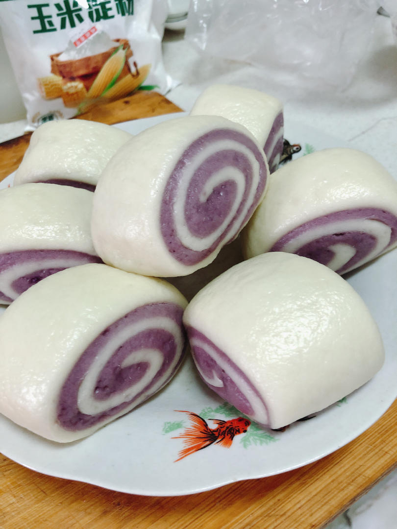 颜值担当：紫薯双色馒头