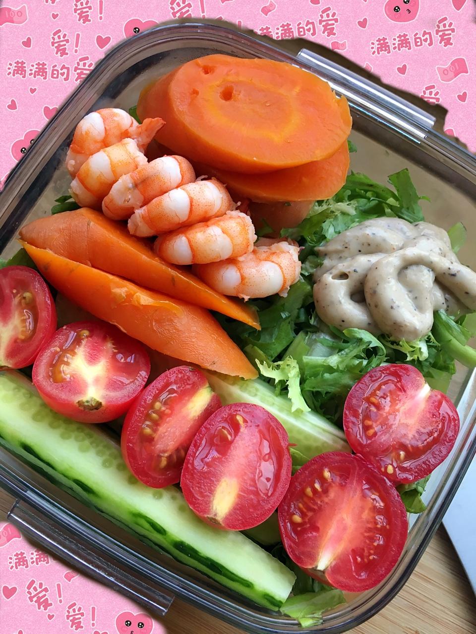 鲜虾蔬菜减脂餐