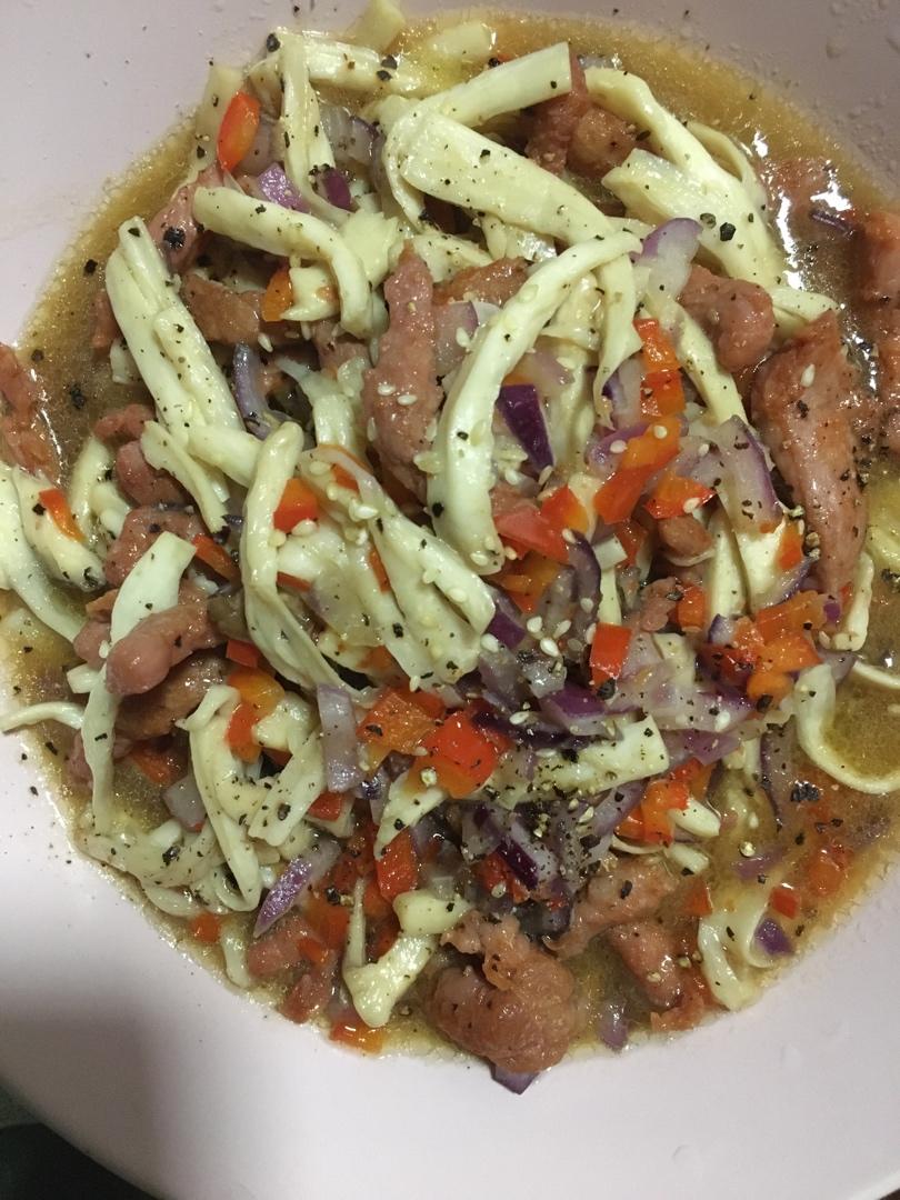 杏鲍菇炒牛肉丝