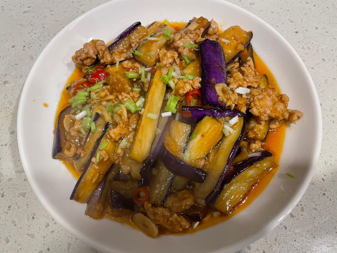 红烧肉沫茄子
