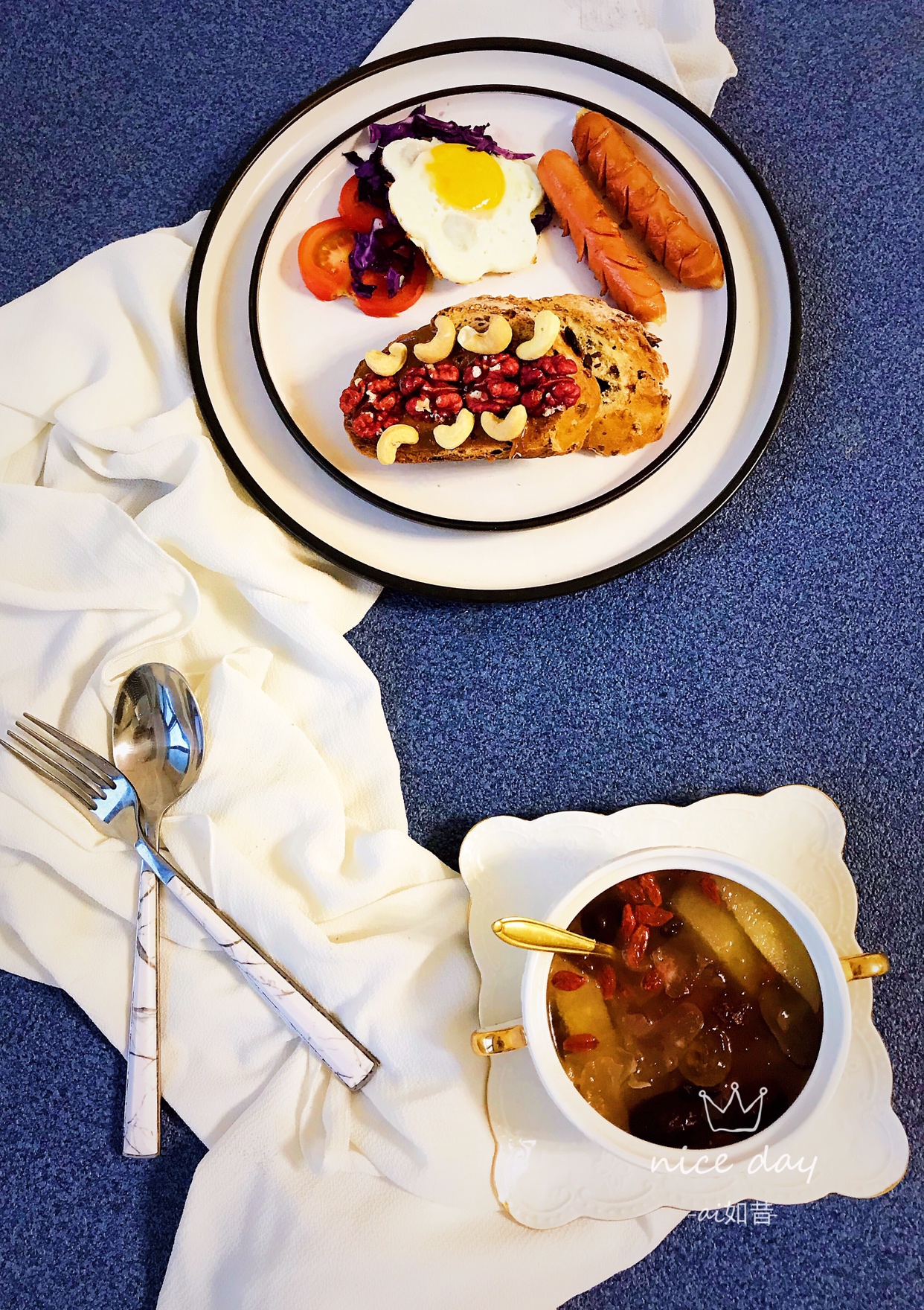 好好吃早餐20:桃胶银耳雪梨羹➕欧包、鸡肉肠……的做法