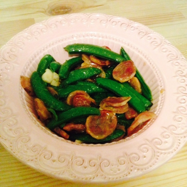 腊味炒甜豆