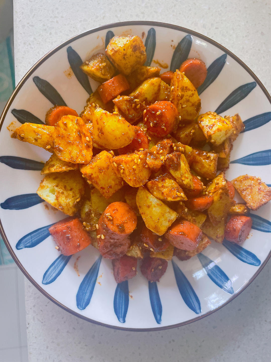 巨好吃的烧烤味火腿肠土豆（空气炸锅版）