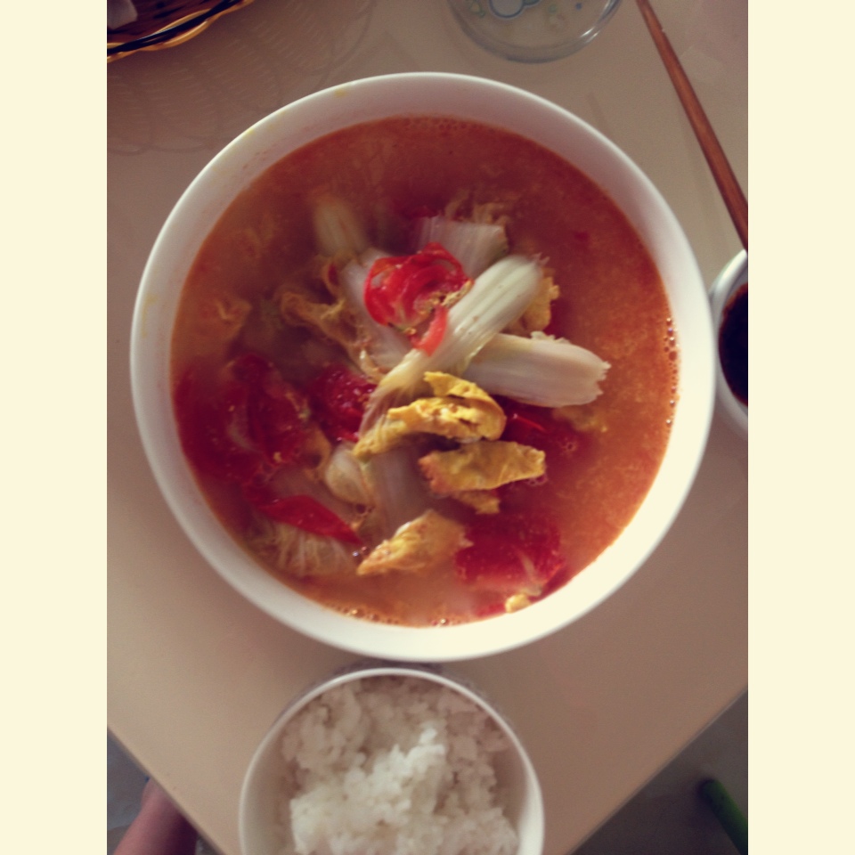 西红柿炒娃娃菜