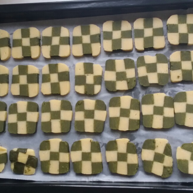 香草抹茶饼干（棋盘饼干