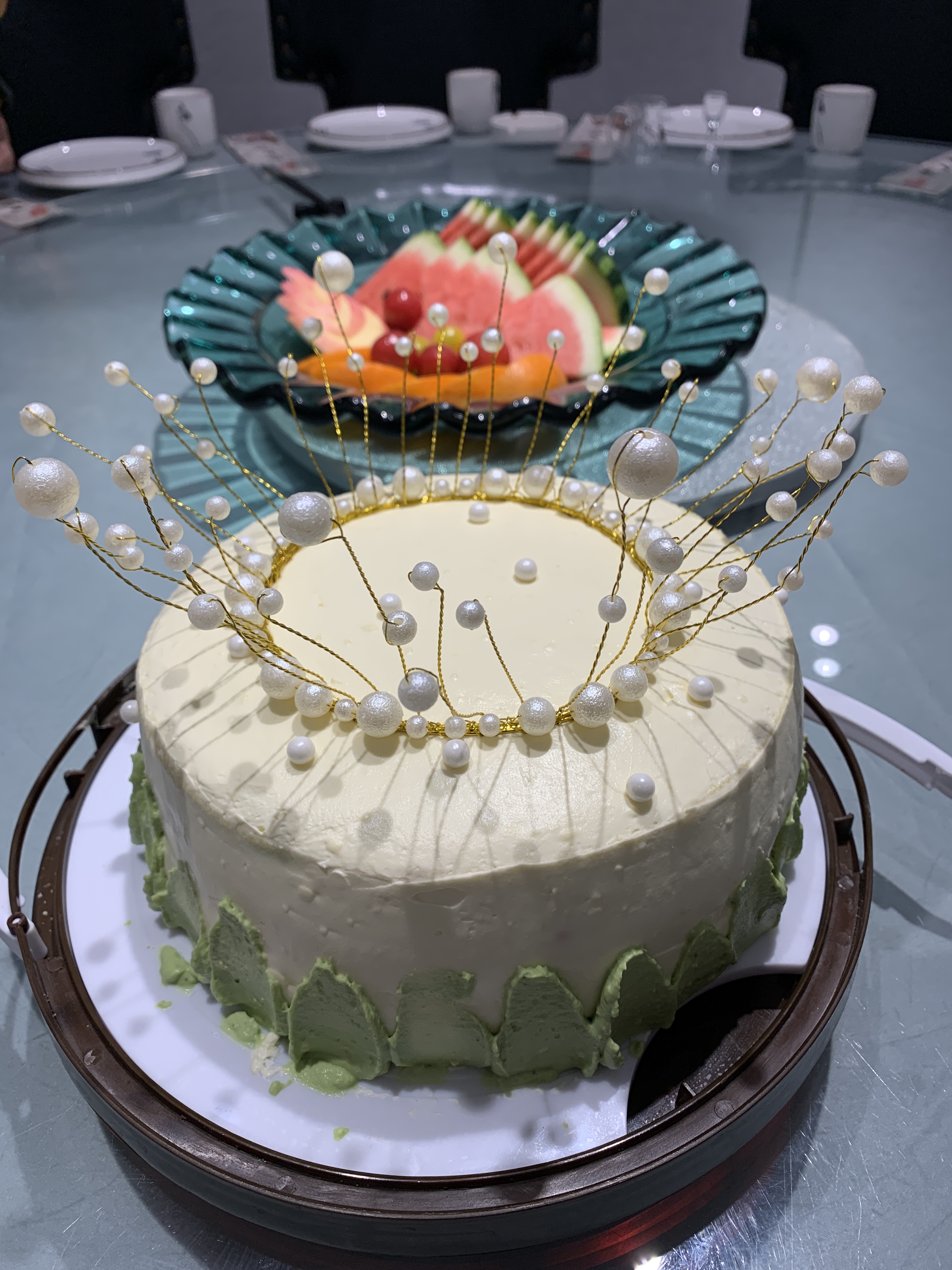 皇冠👑生日蛋糕开心果酱芝士奶油