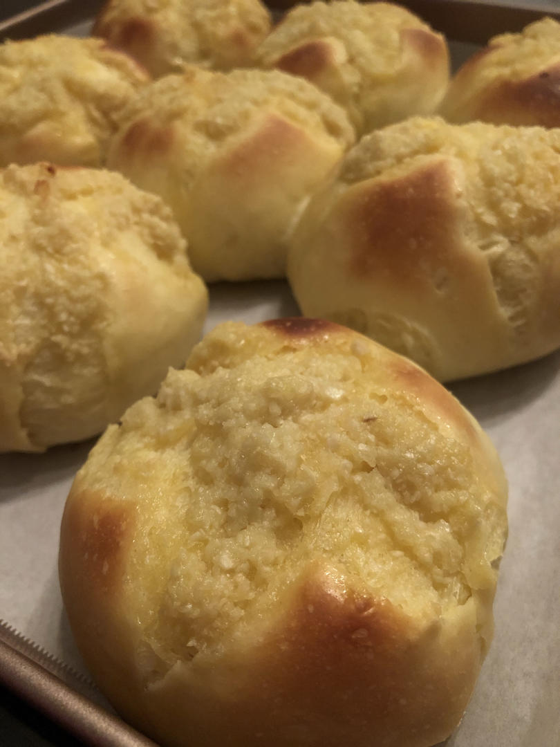 蒜香黄油餐包～一次发酵