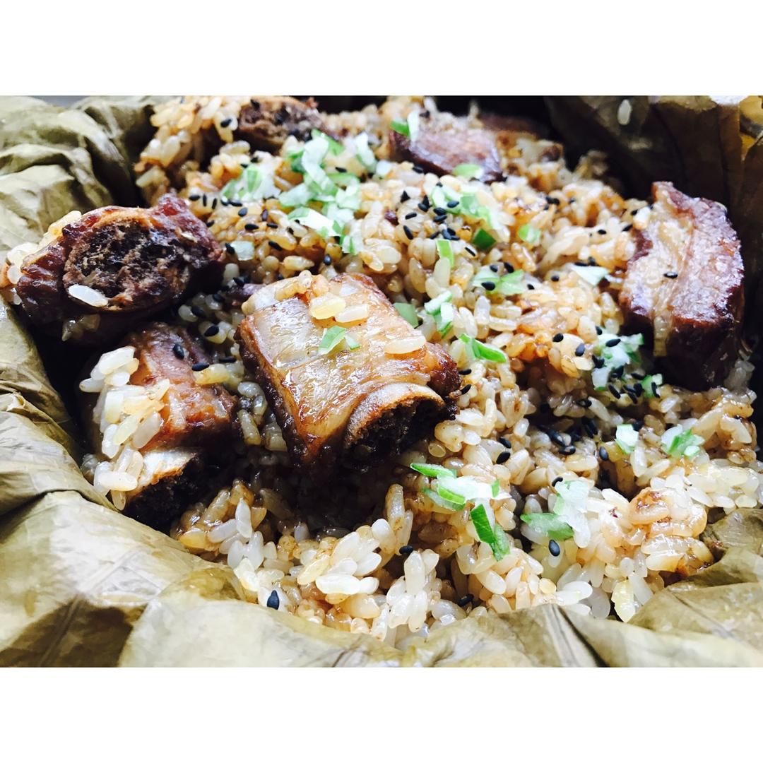 蒋小莹做的荷叶糯米蒸排骨