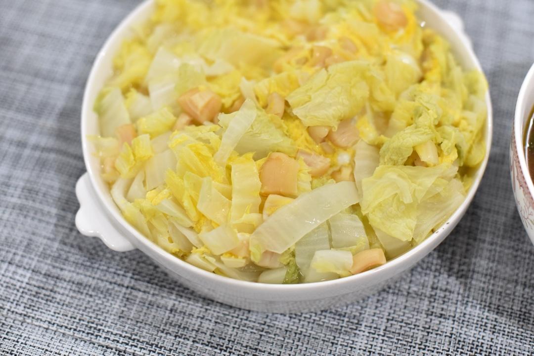 素赛螃蟹----干贝白菜滑蛋