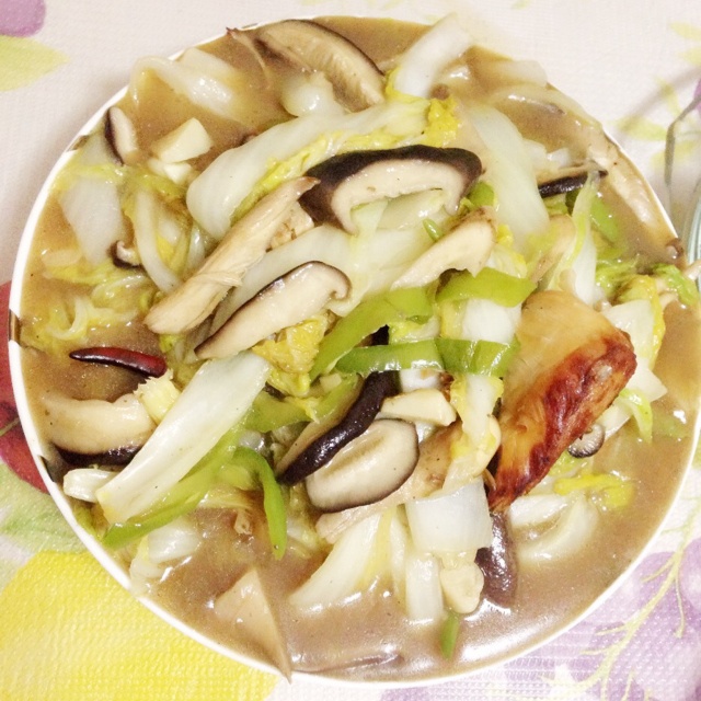 娃娃菜炒香菇