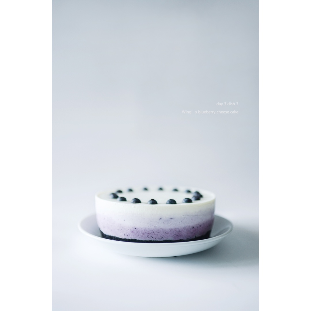 渐变蓝莓冻芝士蛋糕（免烤）