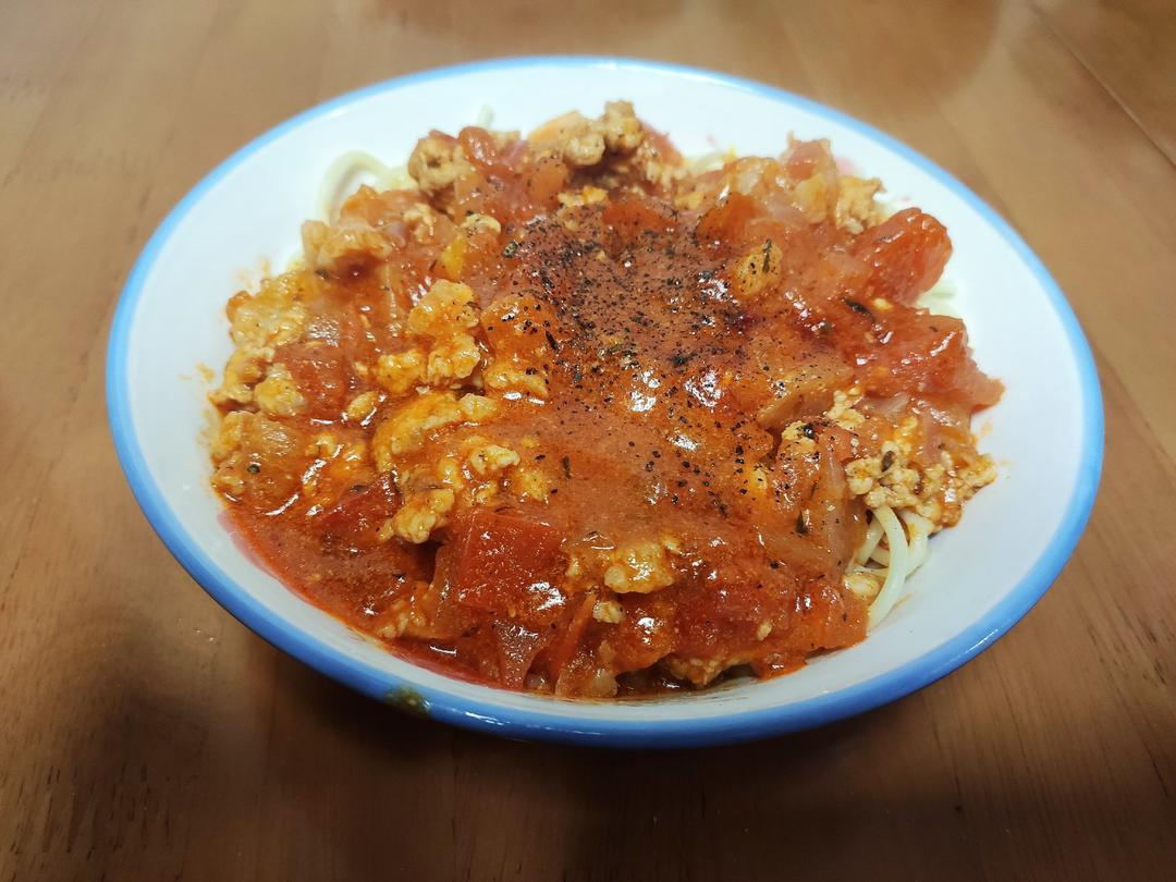 （完胜必胜客的）番茄肉酱意大利面～