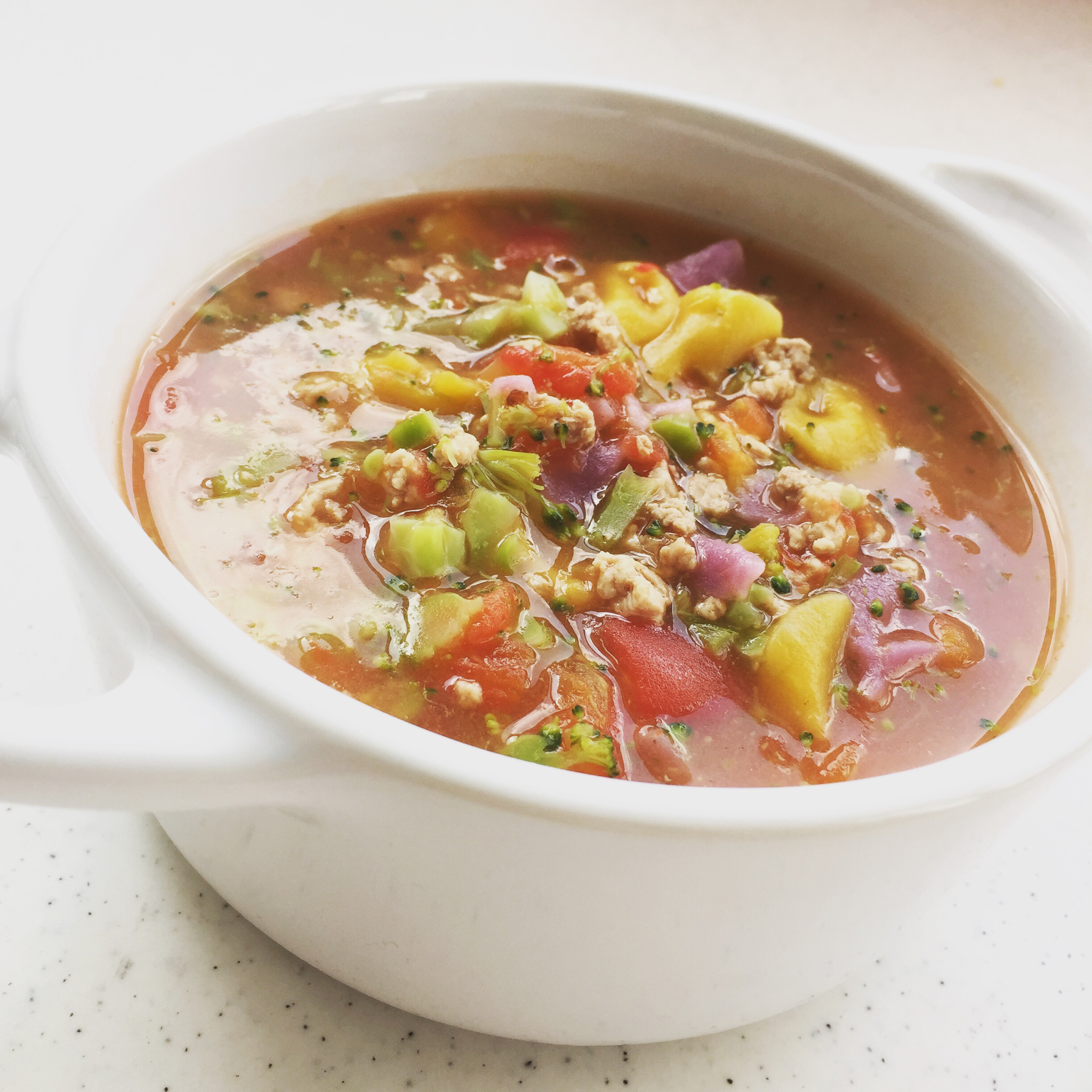 宝宝辅食：番茄牛肉蝴蝶面