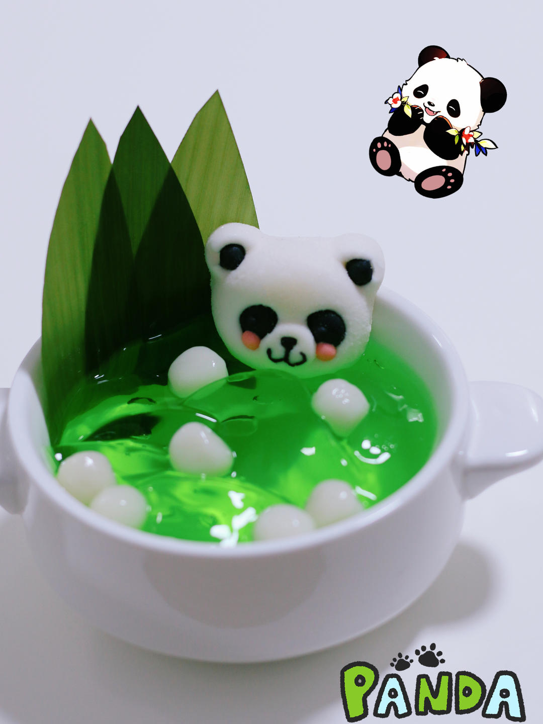 一瓶汽水做冰粉‼️熊猫花花椰汁冰粉🐼