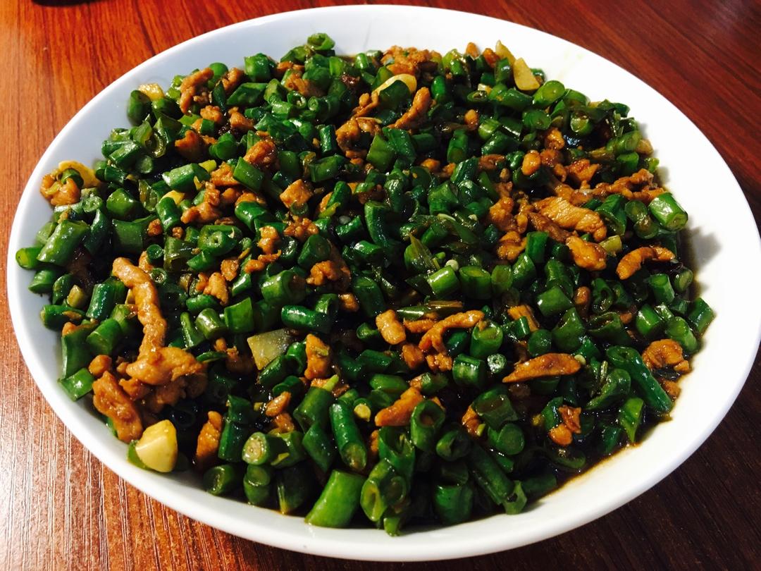 肉沫豆角下饭菜