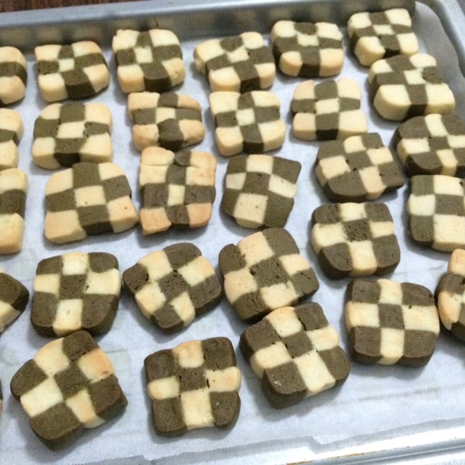 香草抹茶饼干（棋盘饼干