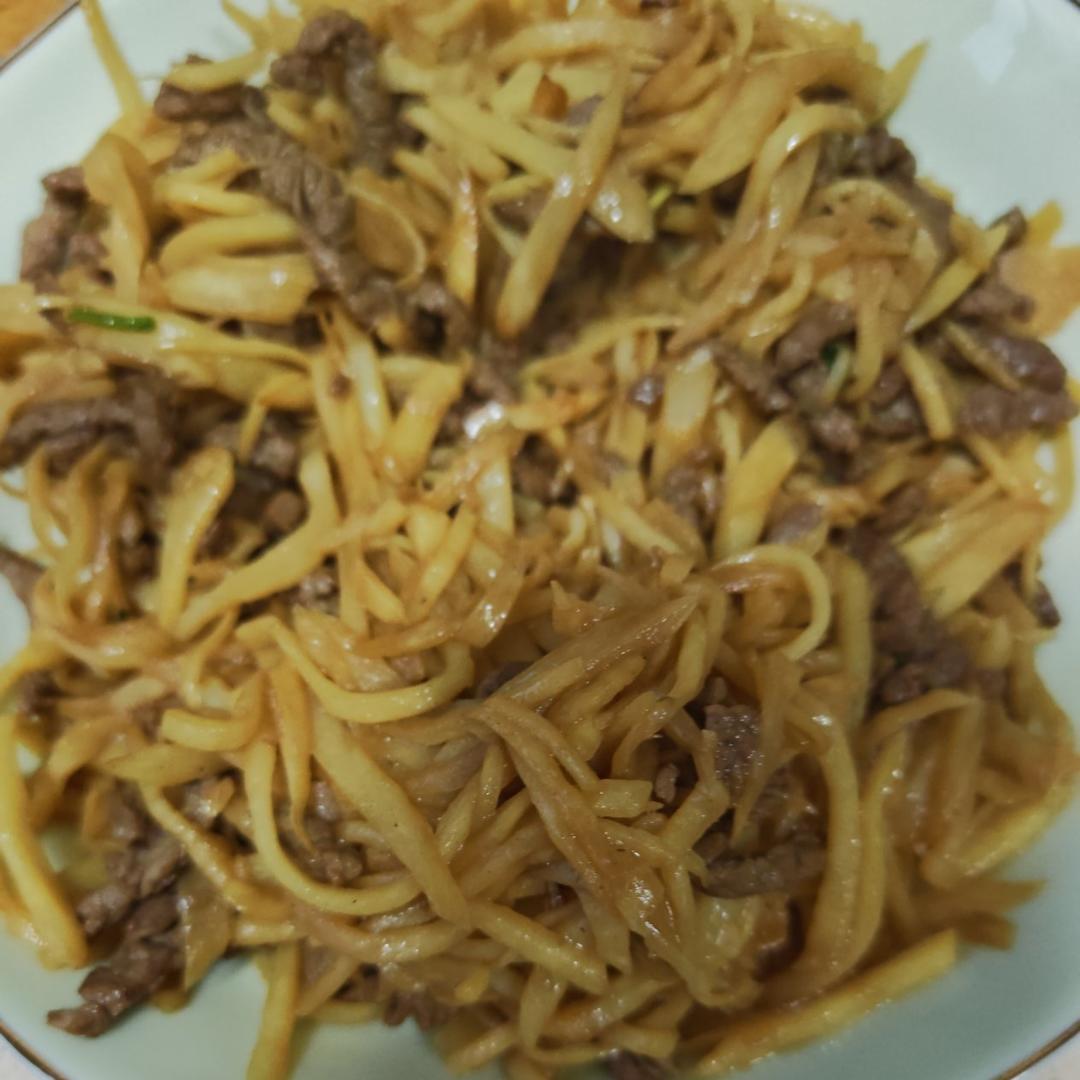 茭白炒牛肉丝