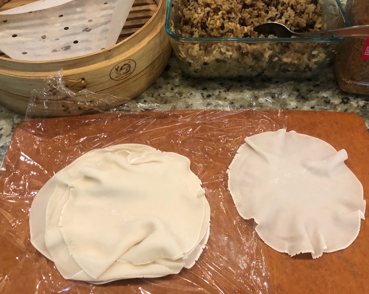 糯米香菇肉末烧卖（利用饺子皮手擀）的做法 步骤9