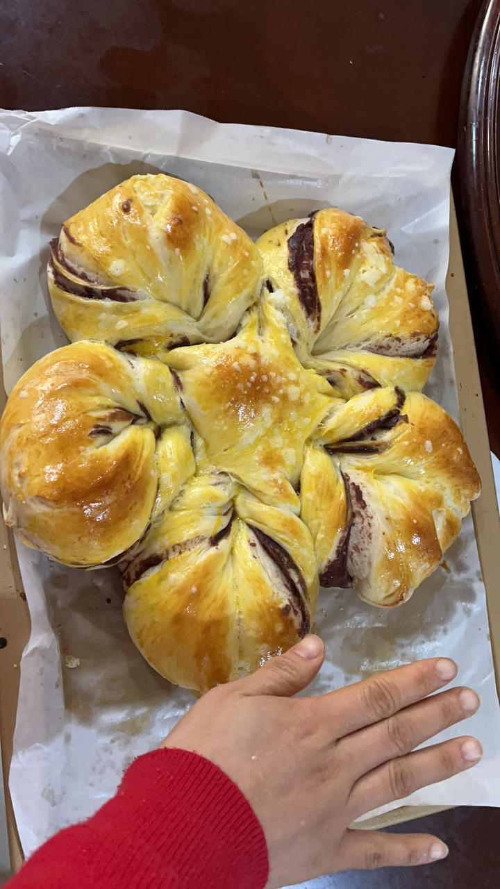抹茶奶酥雪花面包