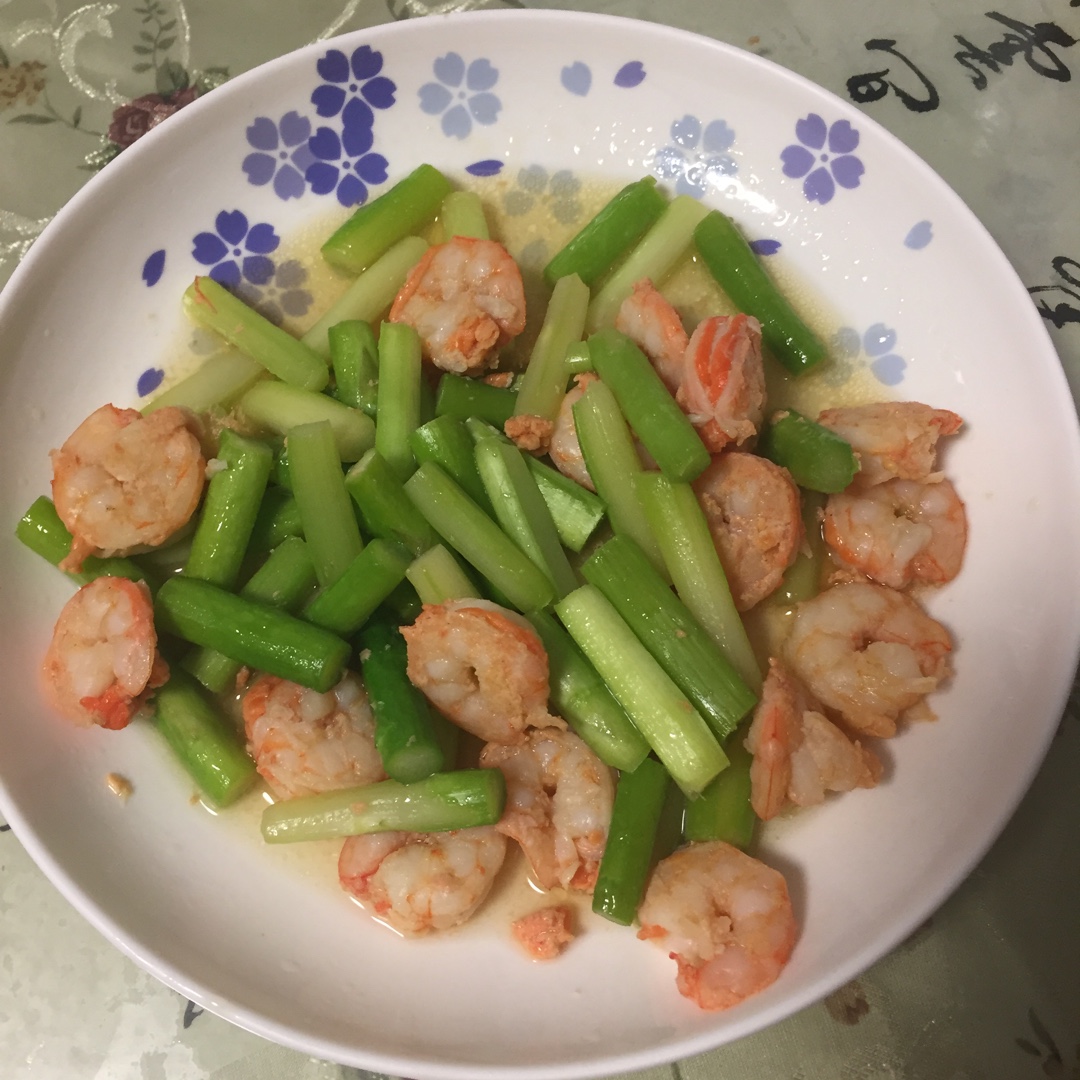 清炒芦笋虾仁