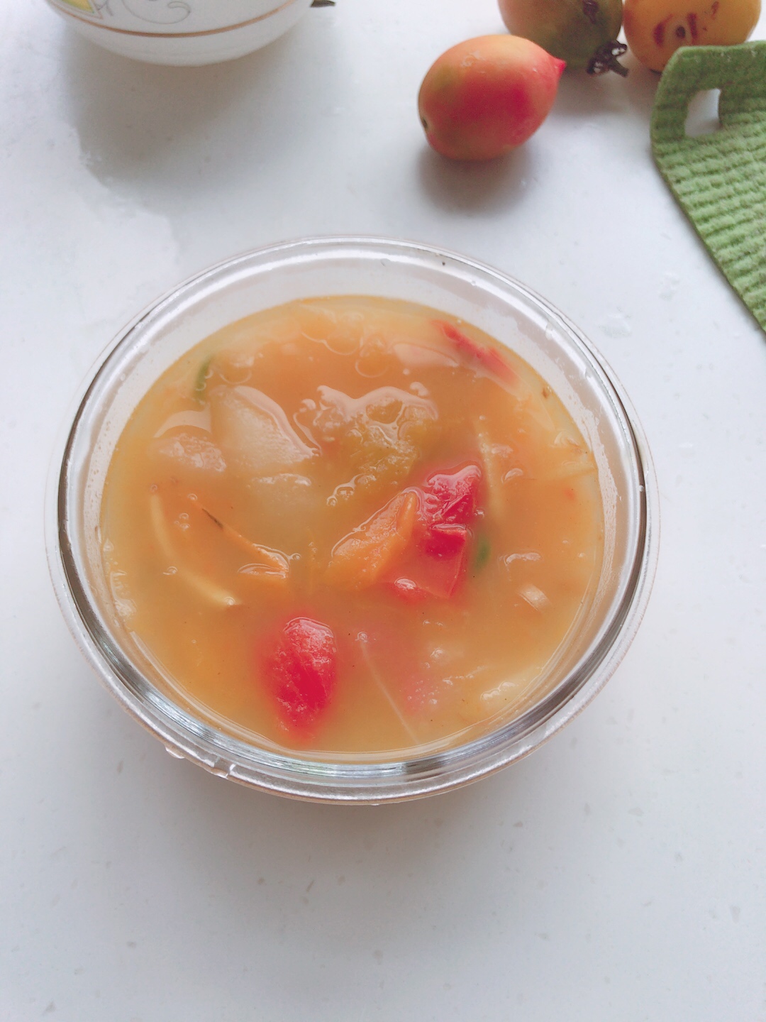老黄瓜🥒干贝柿子汤的做法