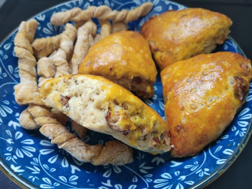 快手下午茶 蔓越莓香蕉司康饼  （全麦无糖少油 无蛋奶 减肥瘦身 ）