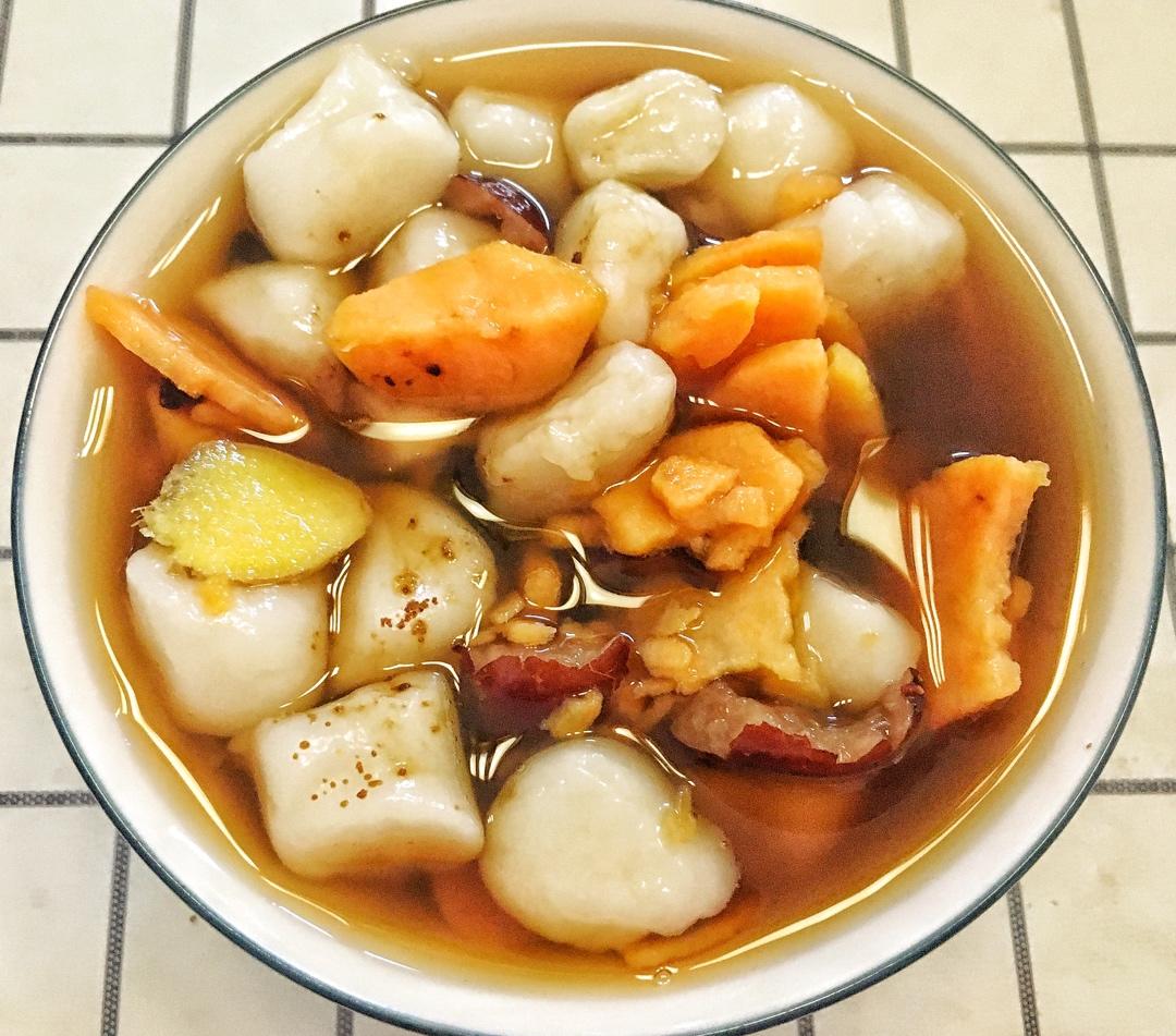 红糖姜汁番薯汤圆——暖胃养生佳品❗️