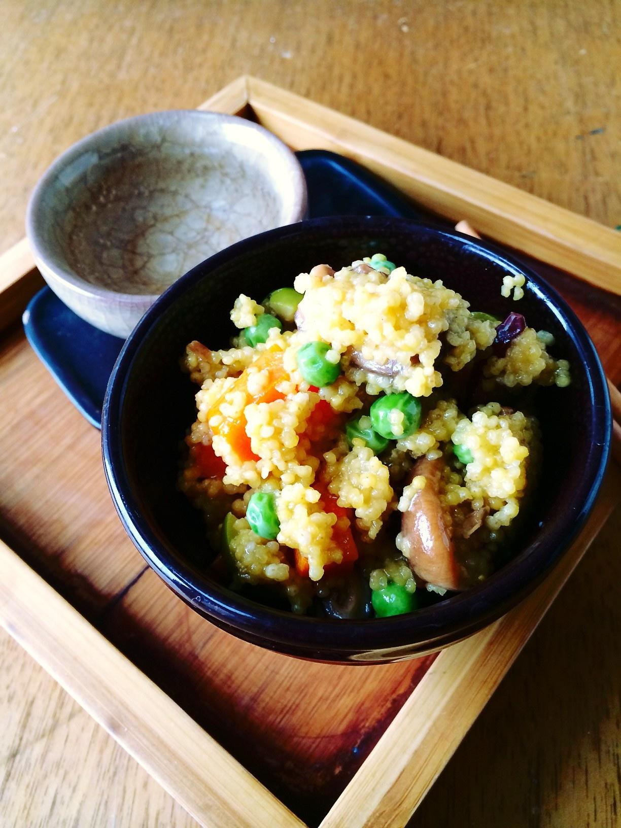 禅食养生七彩小米饭的做法