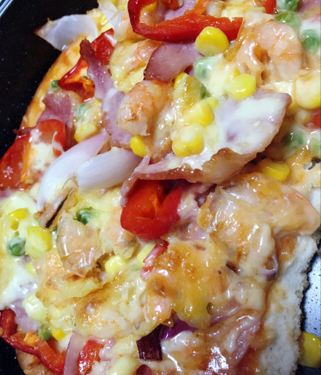 鲜虾培根薄披萨—海氏烤箱定制