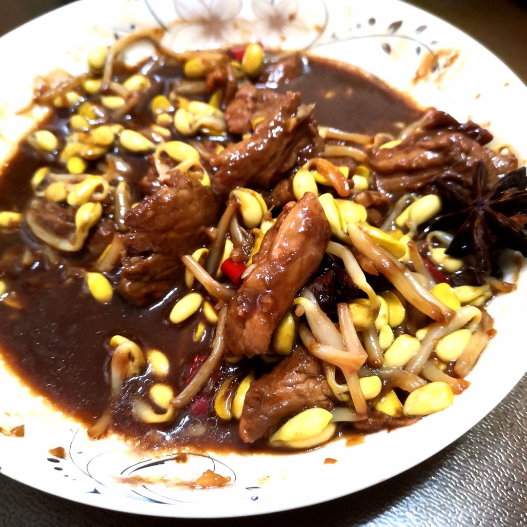 超级下饭菜黄豆芽炒肉-果果美厨
