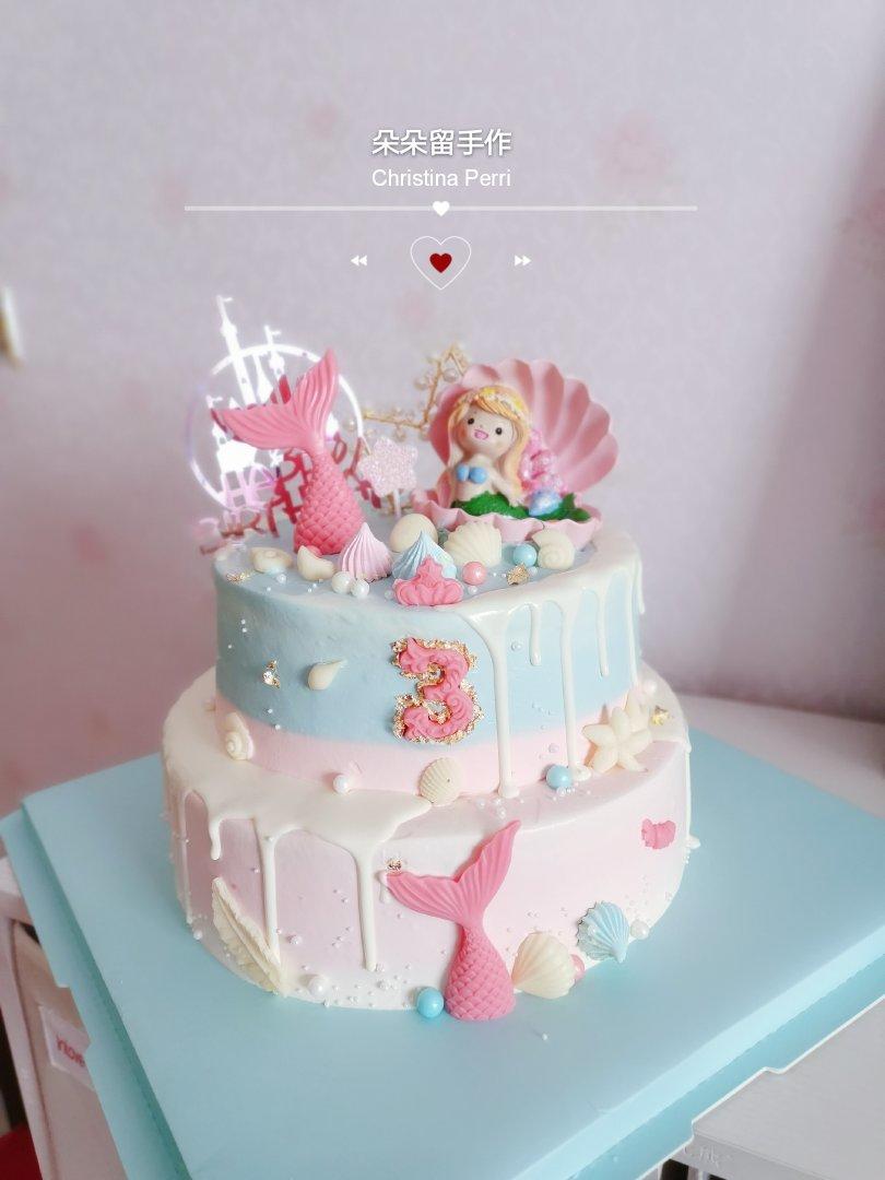 双层戚风水果蛋糕打桩