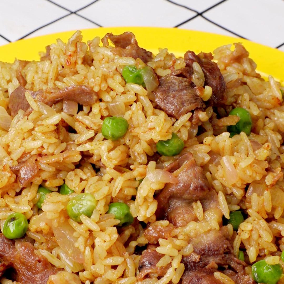 咖喱肥牛炒饭的做法