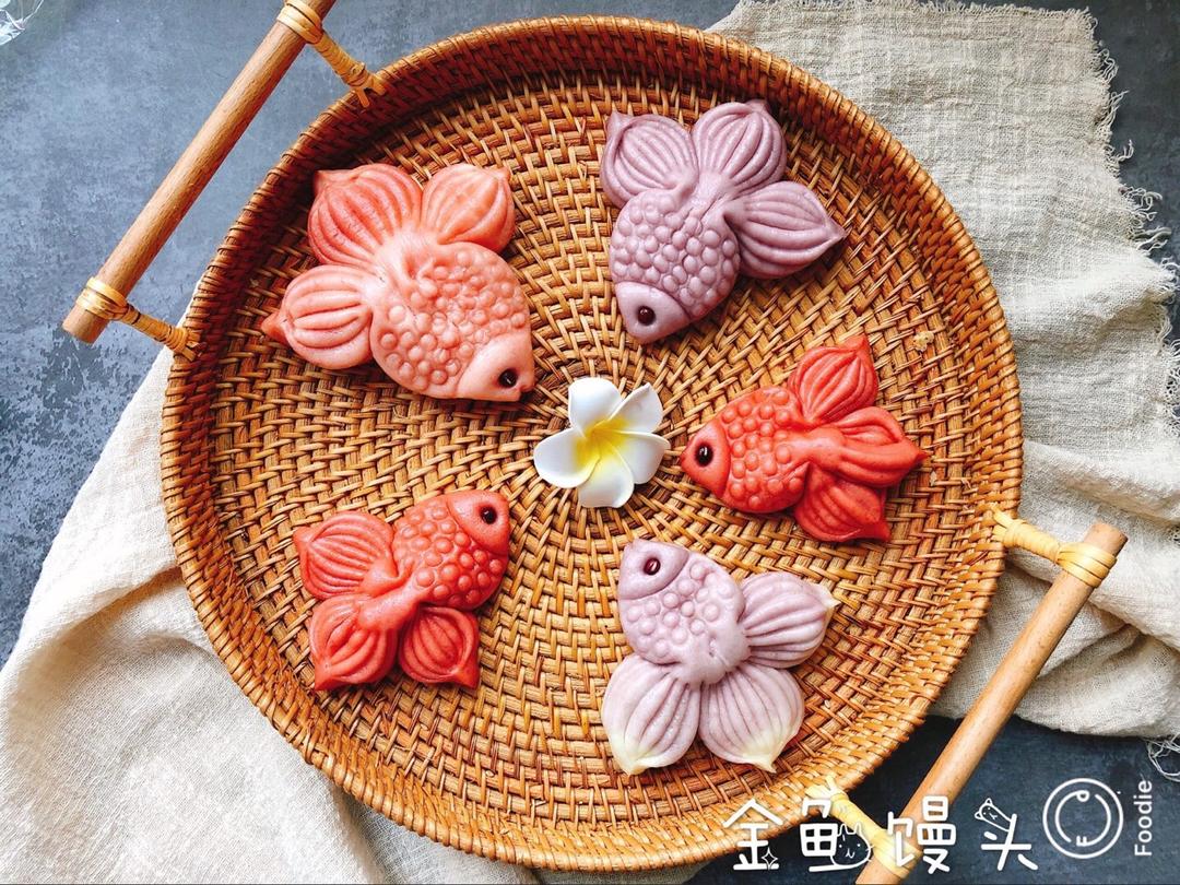 南瓜、紫薯花样馒头