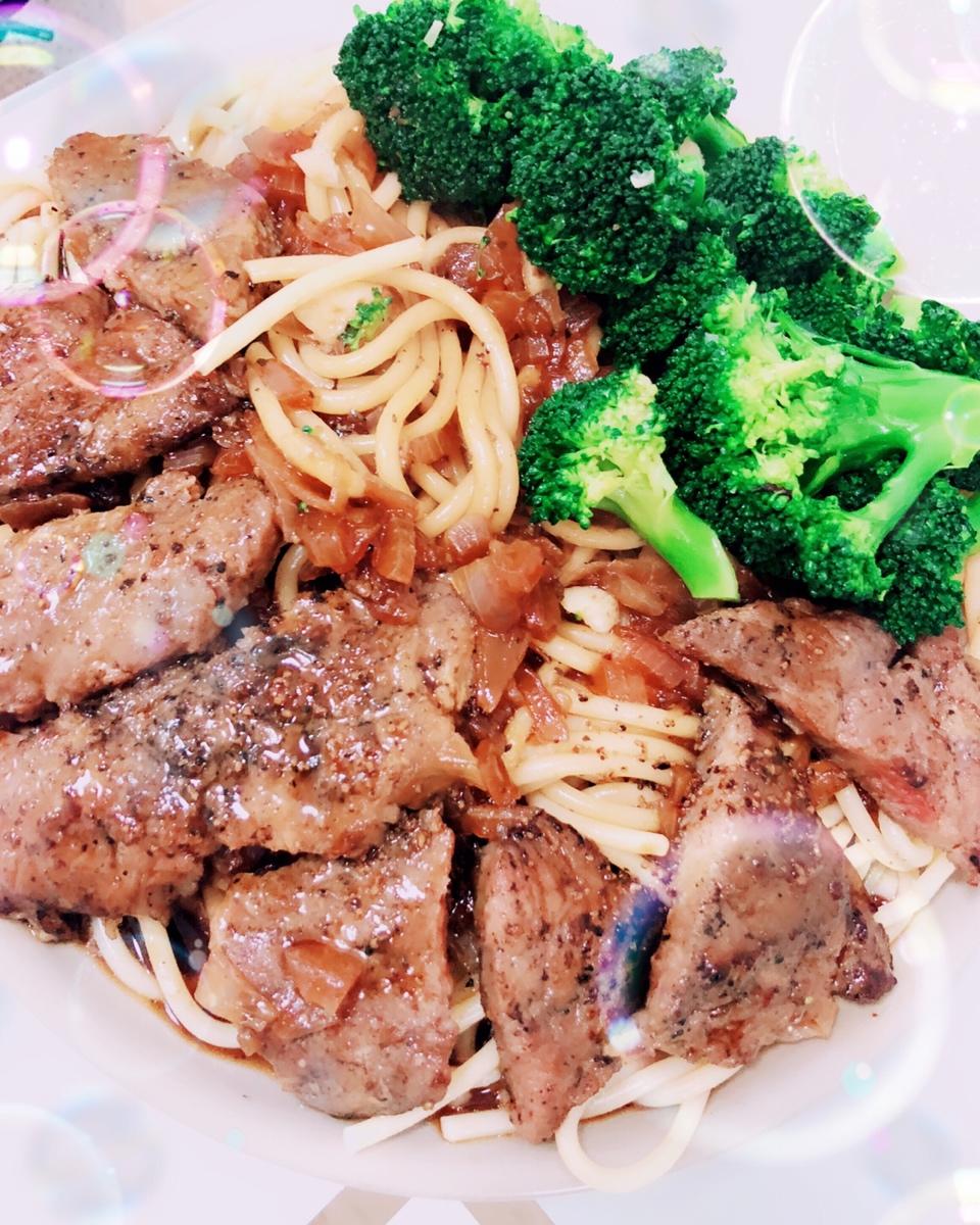 黑椒牛排意大利面