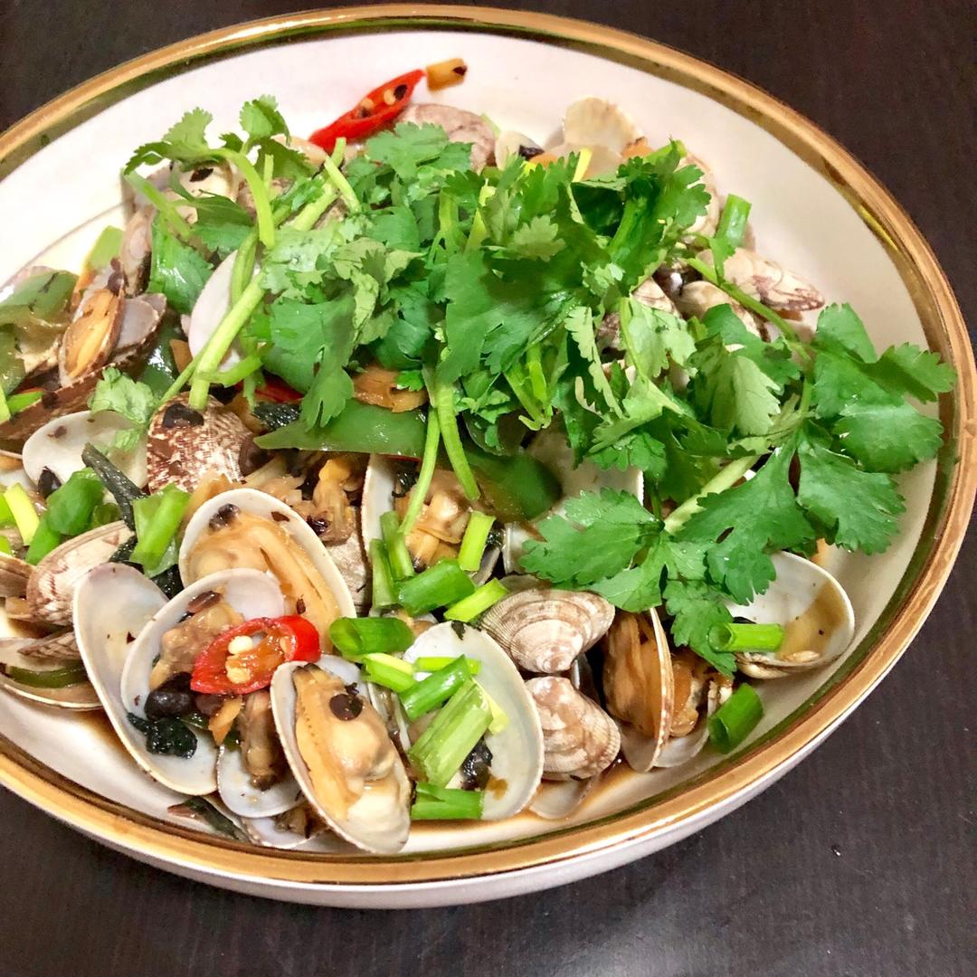 紫苏豉汁炒花甲