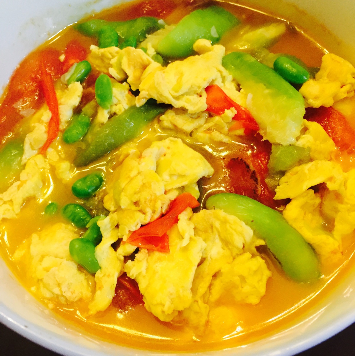 蕃茄豆皮烩丝瓜