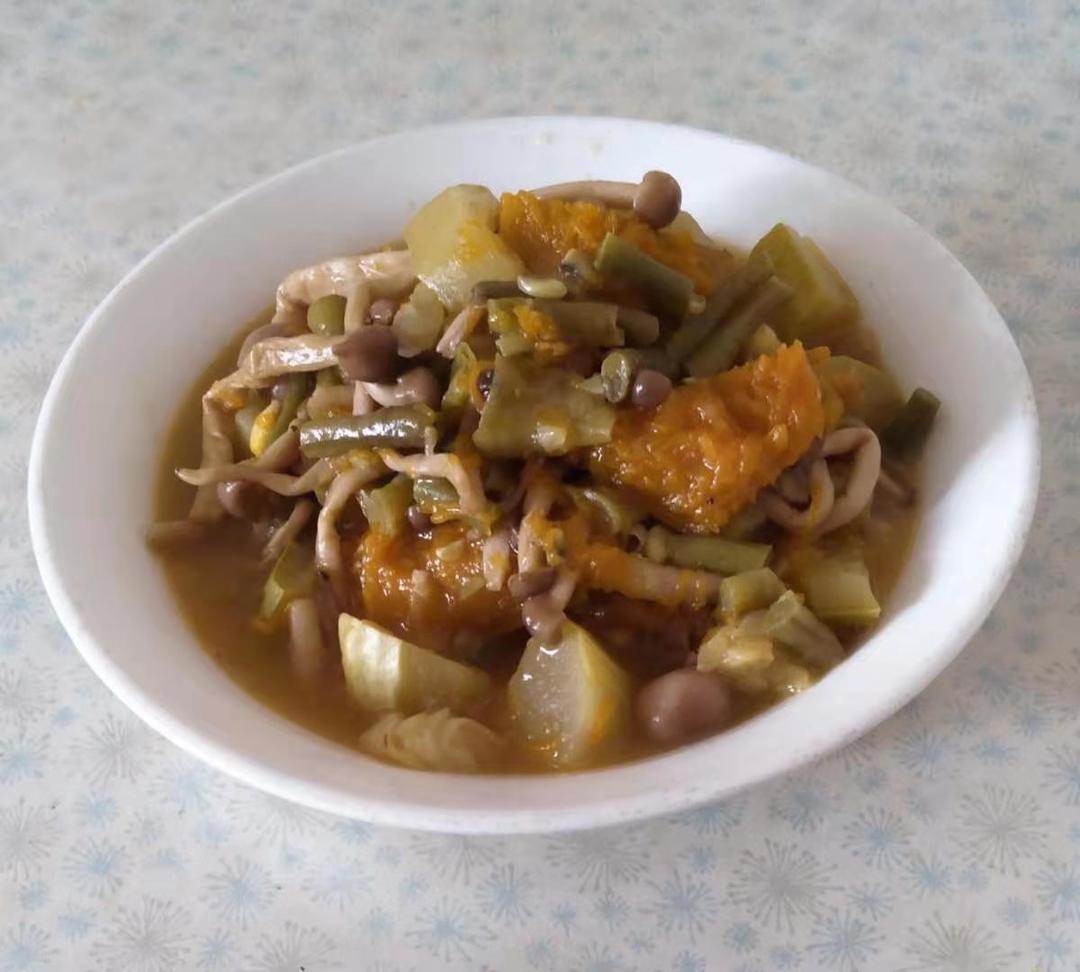 南瓜大烩菜2（无油素食）的做法