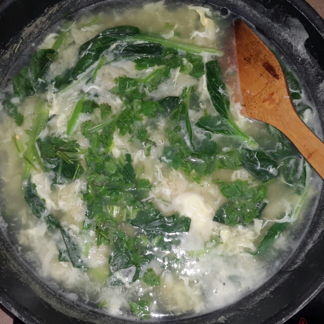 青菜鸡蛋面疙瘩汤
