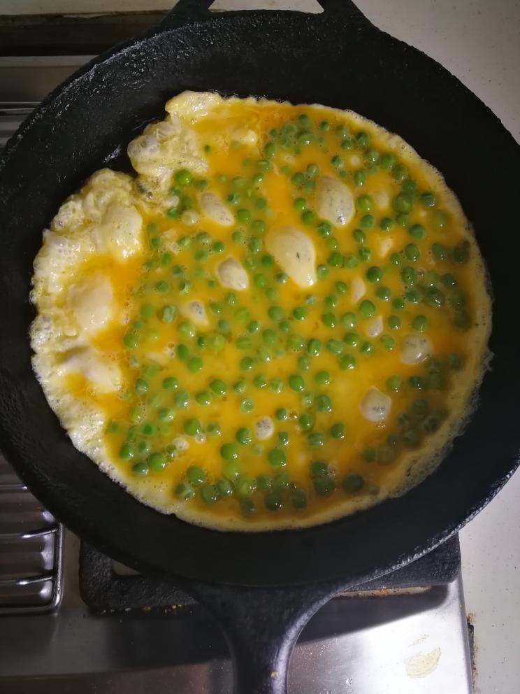 豌豆摊鸡蛋的做法